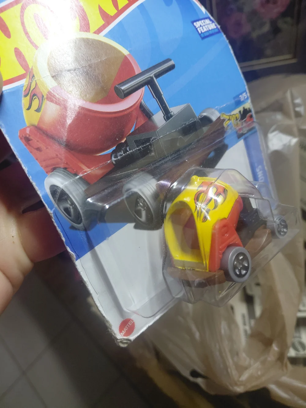 2024 Hot Wheels HW Ride-Ons Boom Car (94/250, 2/5) in red and yellow.